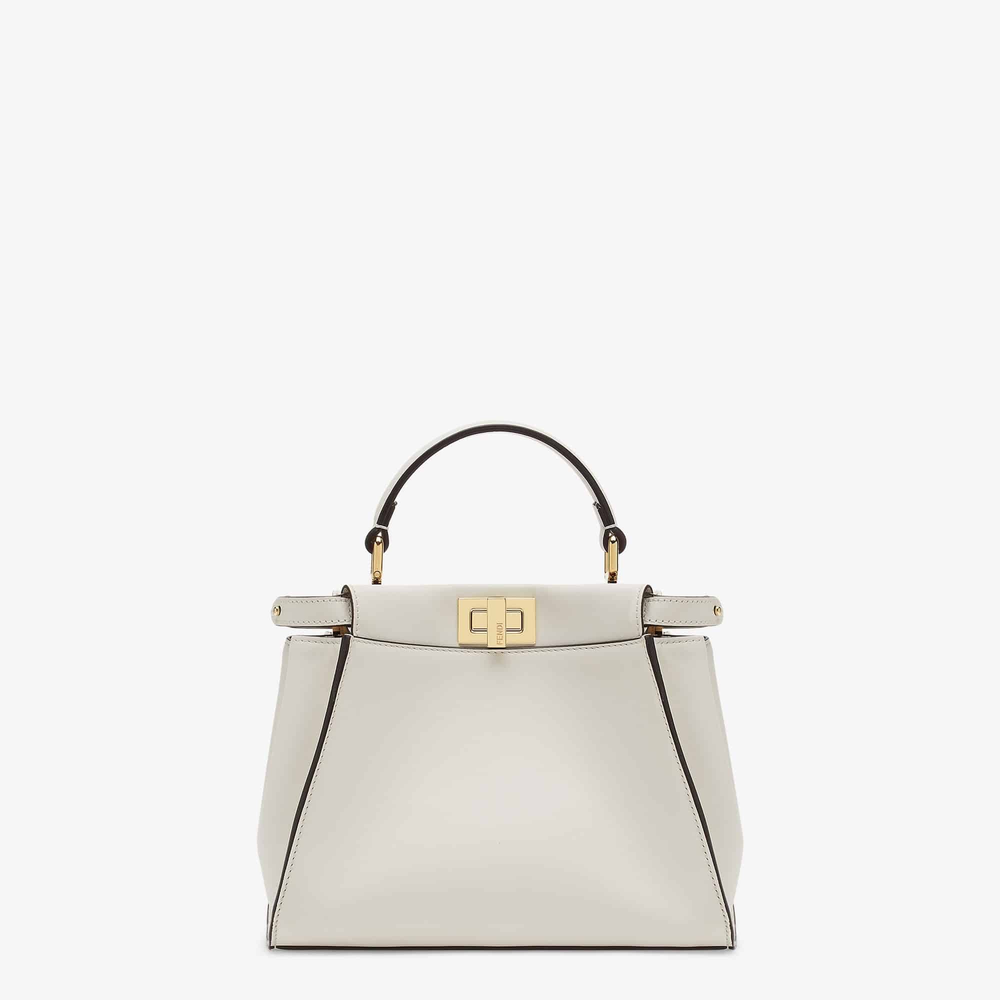 Peekaboo Mini Bag in ice white leather