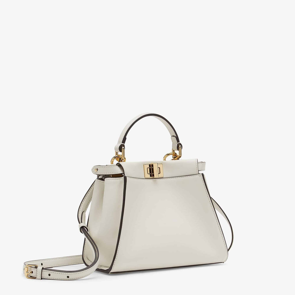 Peekaboo Mini Bag in ice white leather