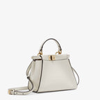 Peekaboo Mini Bag in ice white leather
