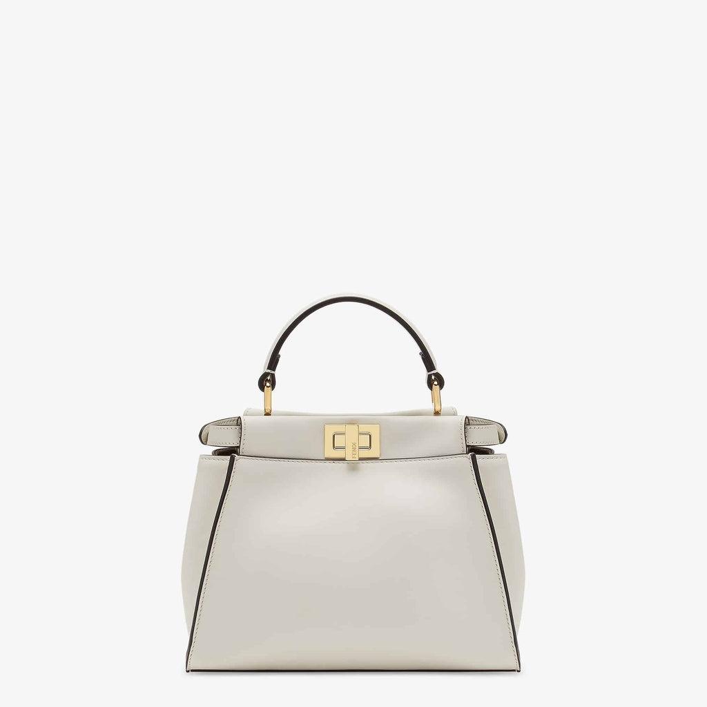 Peekaboo Mini Bag in ice white leather