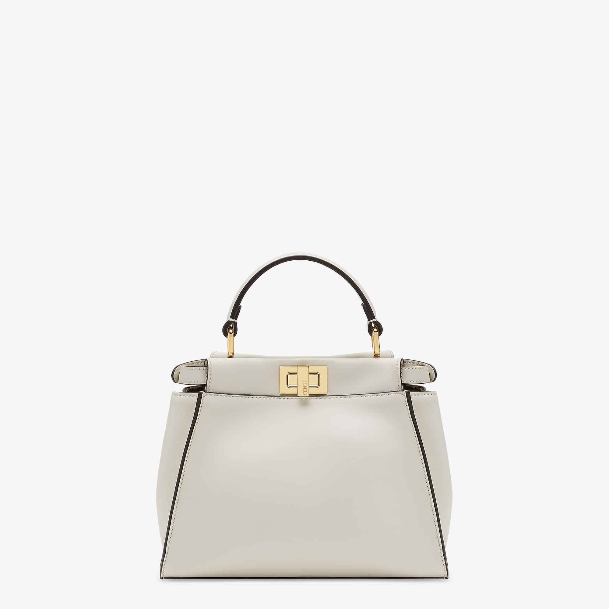 Peekaboo Mini Bag in ice white leather