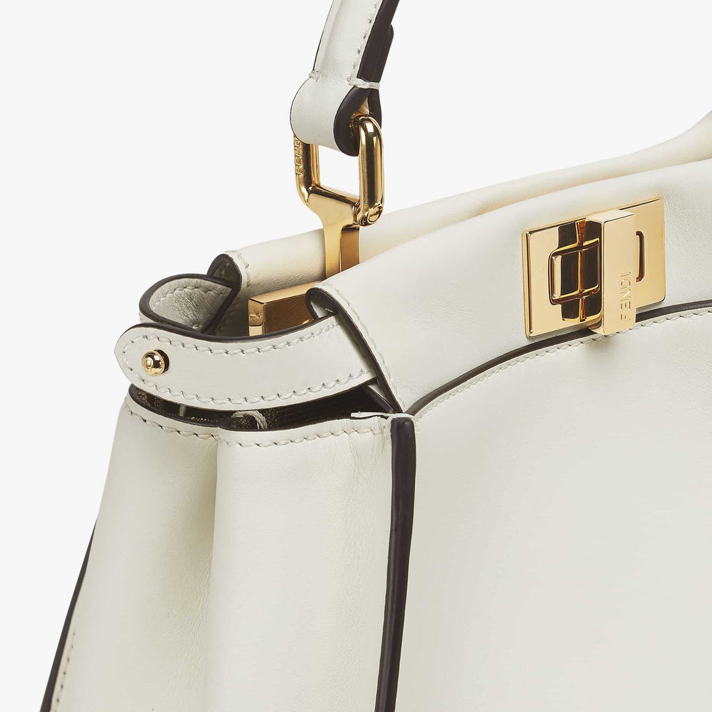 Peekaboo Mini Bag in ice white leather