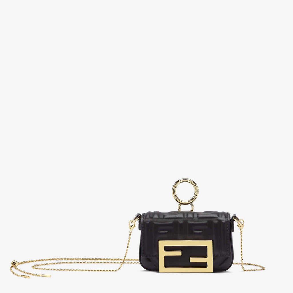 Nano Baguette Charm Black nappa leather charm