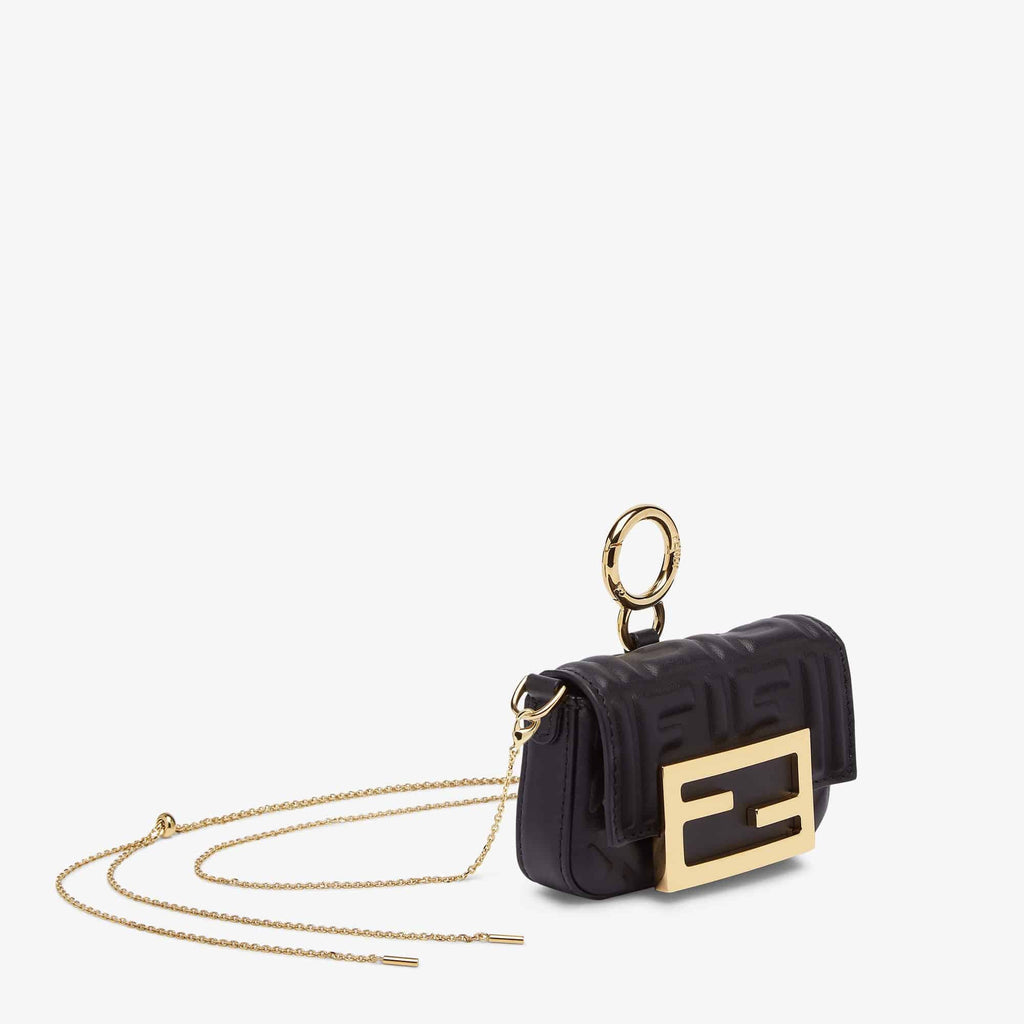 Nano Baguette Charm Black nappa leather charm