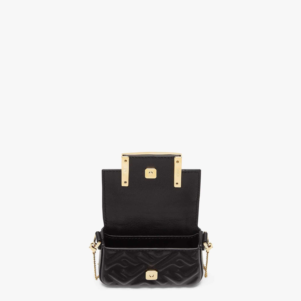 Nano Baguette Charm Black nappa leather charm