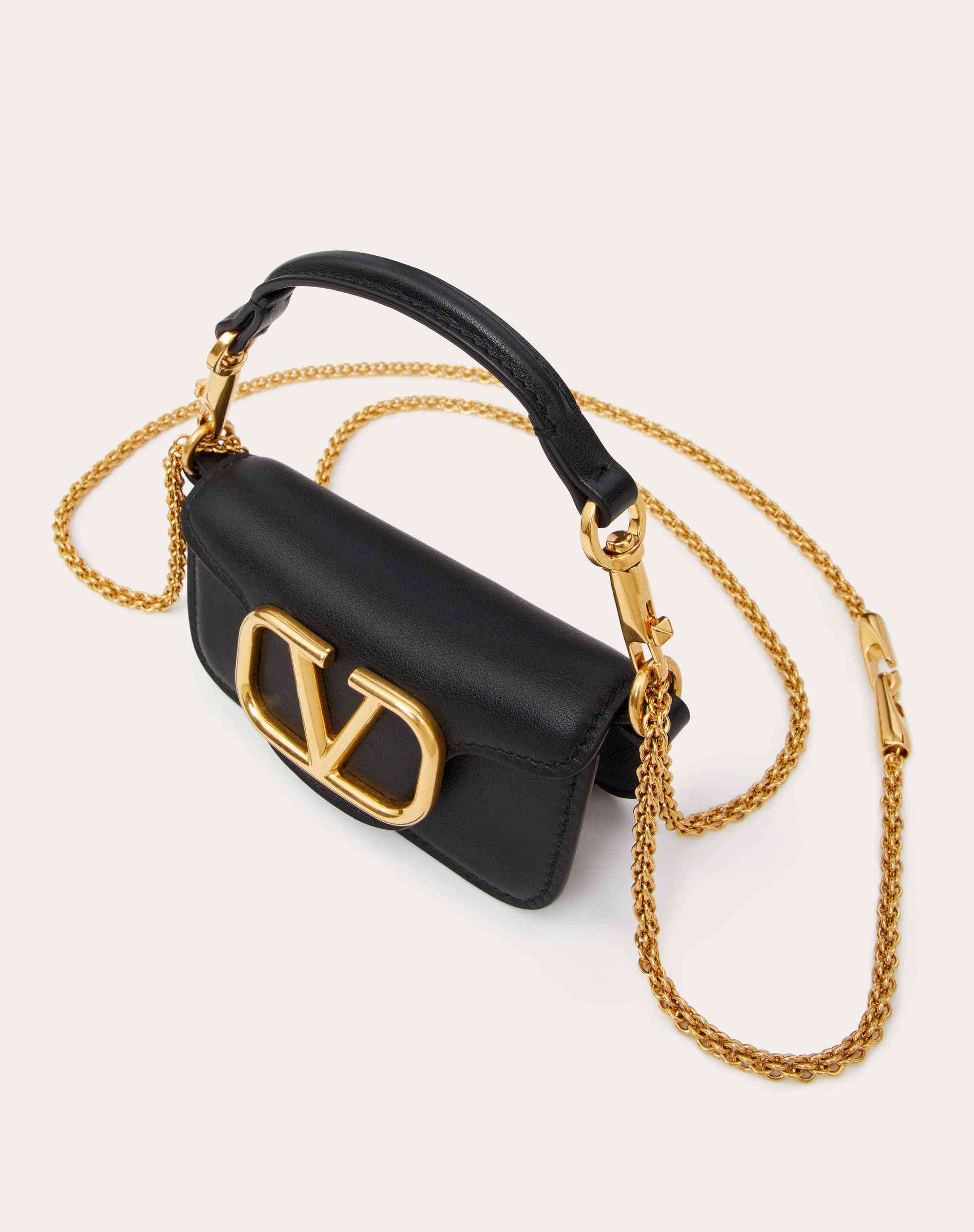LOCÒ MICRO BAG IN CALFSKIN LEATHER WITH CHAIN