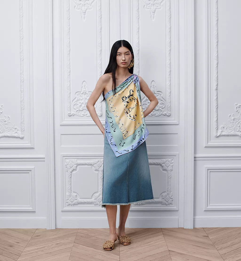 Dioriviera Asymmetrical Silk Top