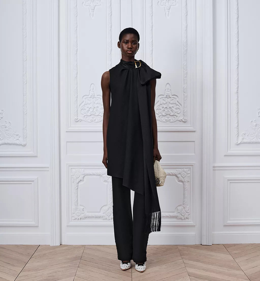 Dress with Draped Neckline