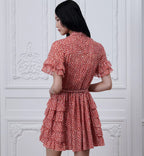 Dior Qixi Short Ruffled Dress with Belt