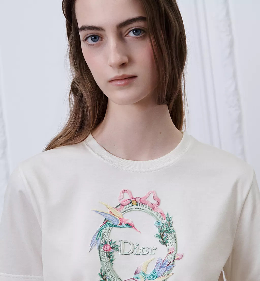Dior Qixi Embroidered Fitted T-Shirt