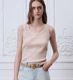 Embroidered Fitted Tank Top