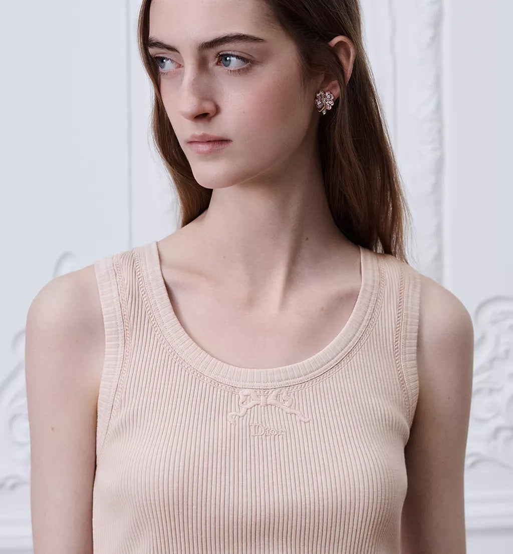 Embroidered Fitted Tank Top