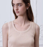 Embroidered Fitted Tank Top