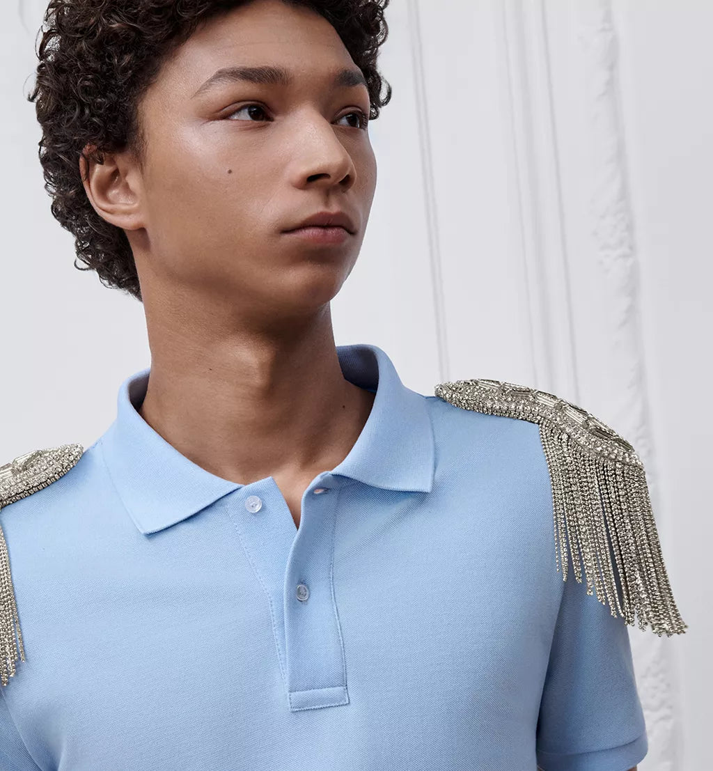Polo Shirt with Epaulets, Regular Fit