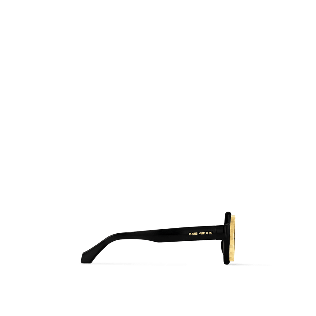 LV Super Vision Round Sunglasses – Black &amp; Gold-Toned