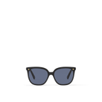 My Monogram Fame Large Square sunglasses featuring black acetate frames, blue lenses, and gold-tone Monogram signature detailing.