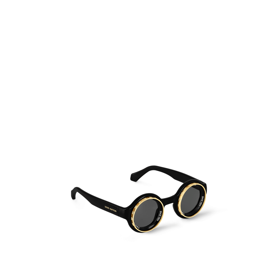 LV Super Vision Round Sunglasses – Black &amp; Gold-Toned