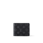 Louis Vuitton Multiple Wallet in Monogram Eclipse with black and grey coated canvas, multiple card slots, and a slim, sophisticated design.