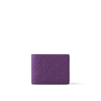 Louis Vuitton Multiple Wallet in Purple Night Taurillon Monogram cowhide leather, featuring an embossed pattern, deep purple hue, and a well-organized interior.