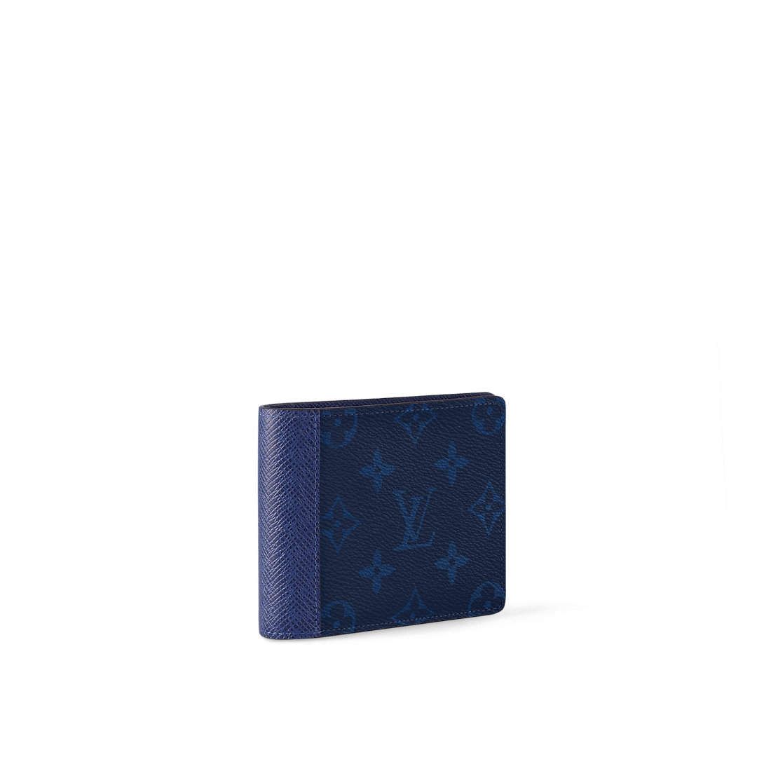 Louis Vuitton Multiple Wallet – Navy Blue Monogram Pacific &amp; Taiga Leather