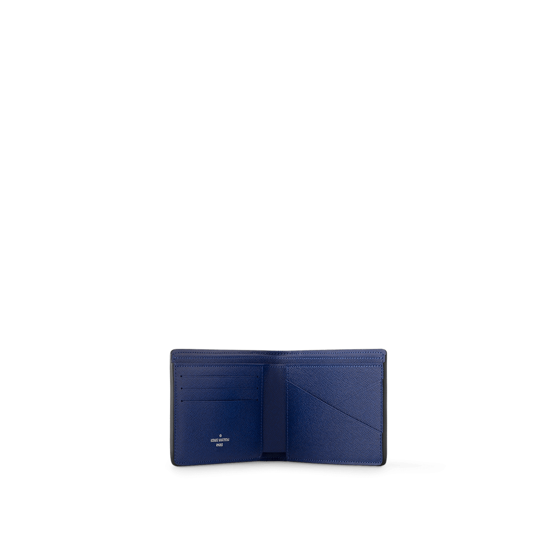 Louis Vuitton Multiple Wallet – Navy Blue Monogram Pacific &amp; Taiga Leather