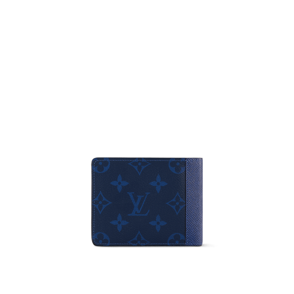 Louis Vuitton Multiple Wallet – Navy Blue Monogram Pacific &amp; Taiga Leather