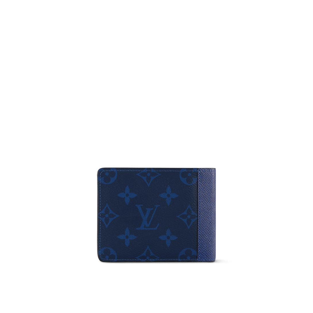 Louis Vuitton Multiple Wallet – Navy Blue Monogram Pacific &amp; Taiga Leather