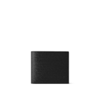 Louis Vuitton Marco Wallet in Black Taiga leather with four card slots, two bill compartments, and a coin pocket.