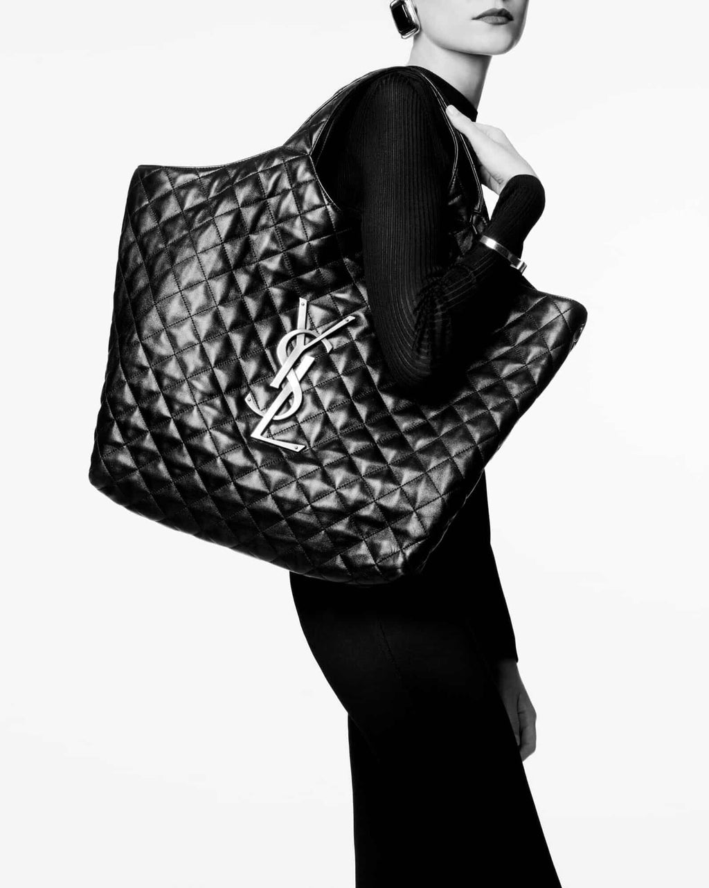 YSL icare maxi shopping bag in quilted lambskin