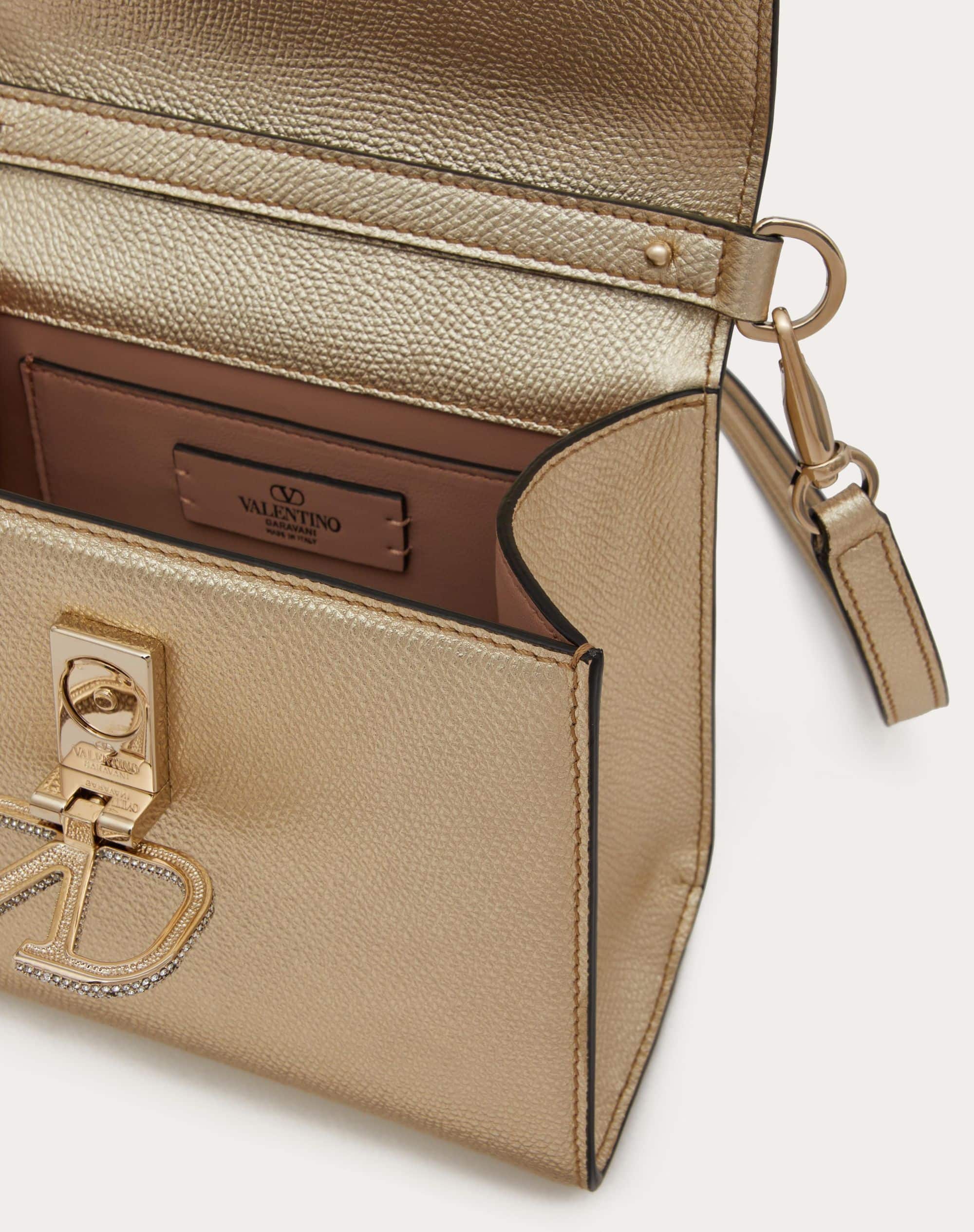 MINI VSLING HANDBAG IN METALLIC GRAINY CALFSKIN