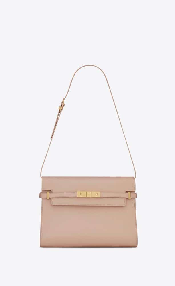MANHATTAN SHOULDER BAG IN BOX SAINT LAURENT LEATHER
