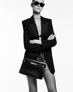 MANHATTAN SHOULDER BAG IN BOX SAINT LAURENT LEATHER