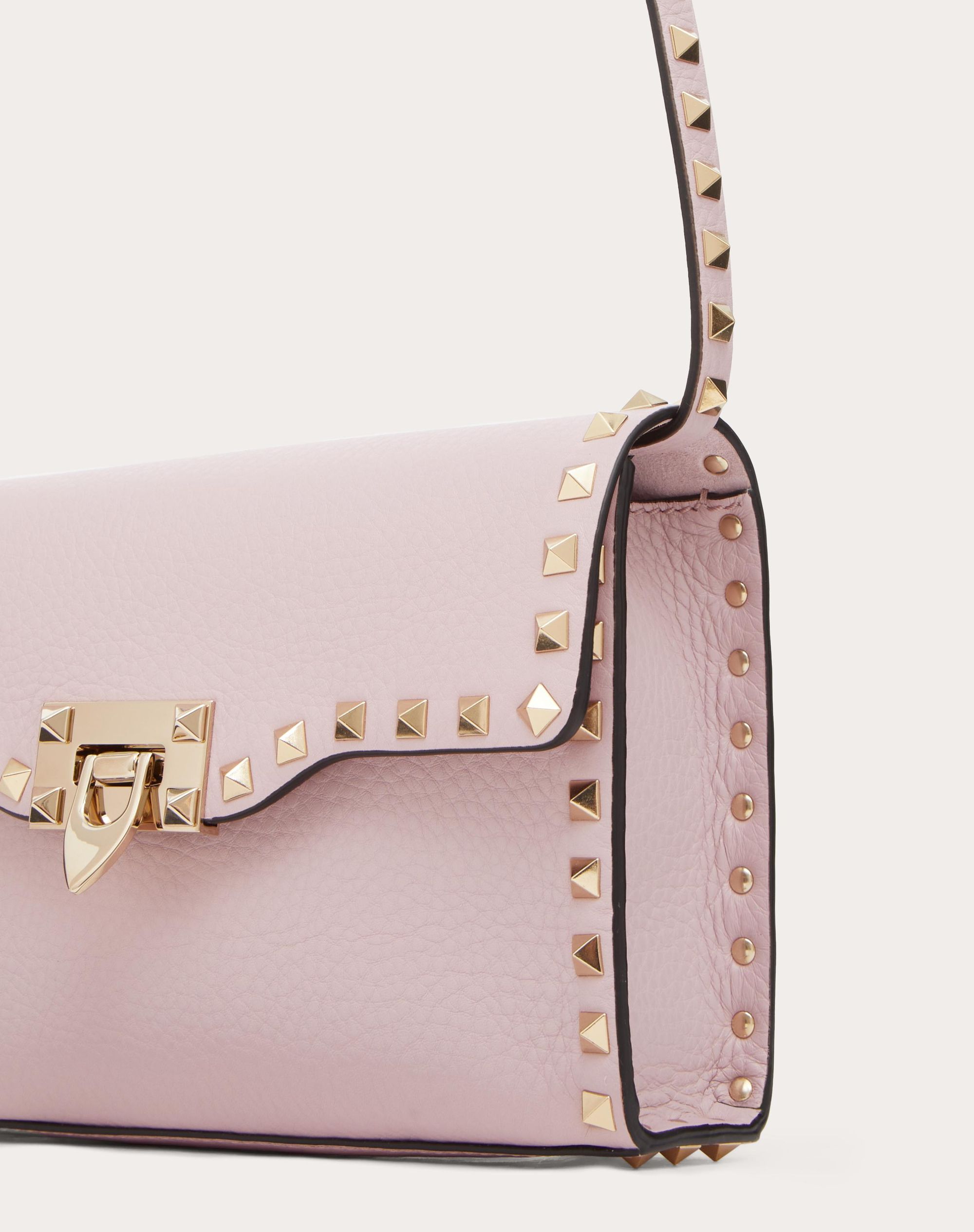SMALL ROCKSTUD GRAINY CALFSKIN CROSSBODY BAG