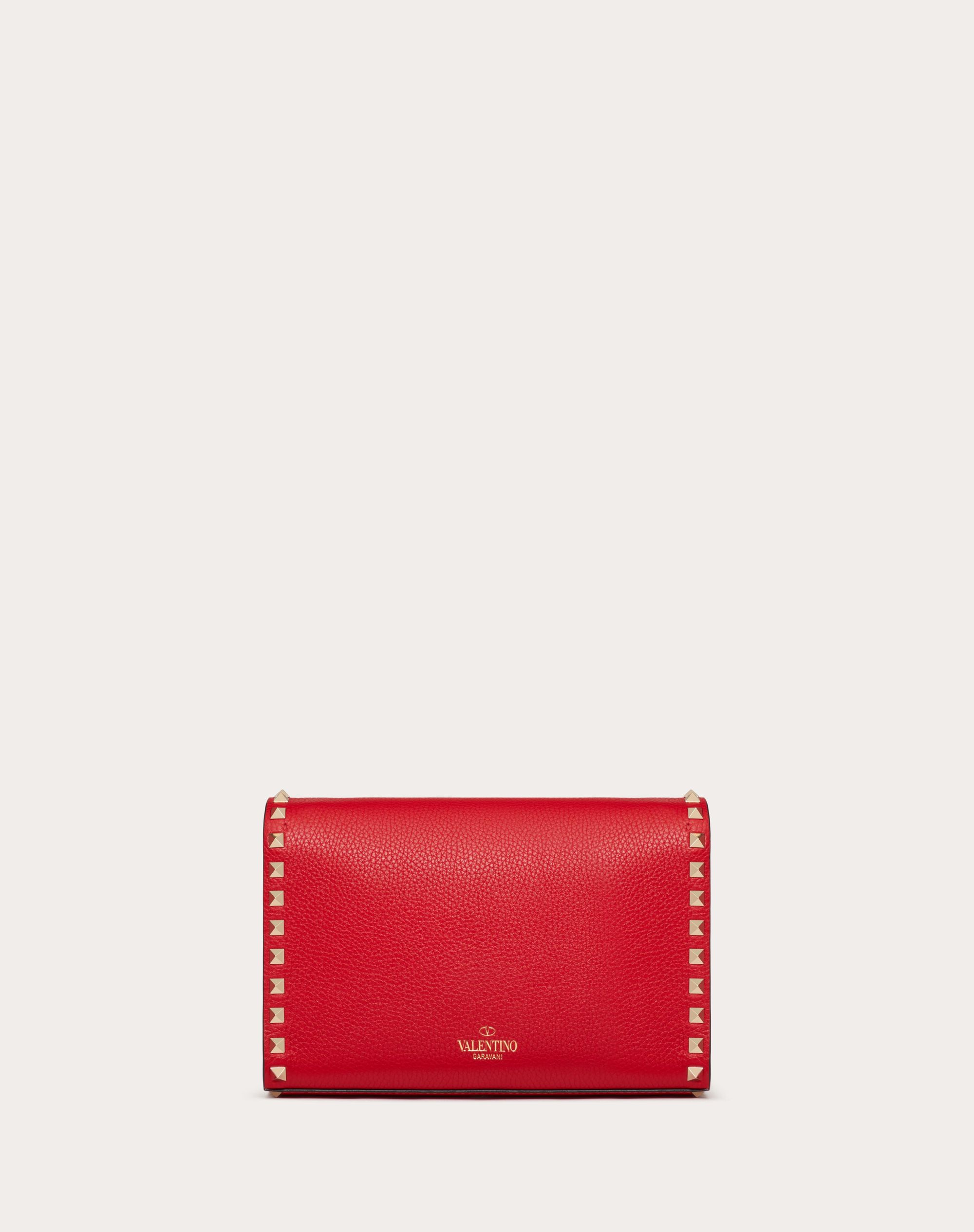 SMALL ROCKSTUD GRAINY CALFSKIN CROSSBODY BAG