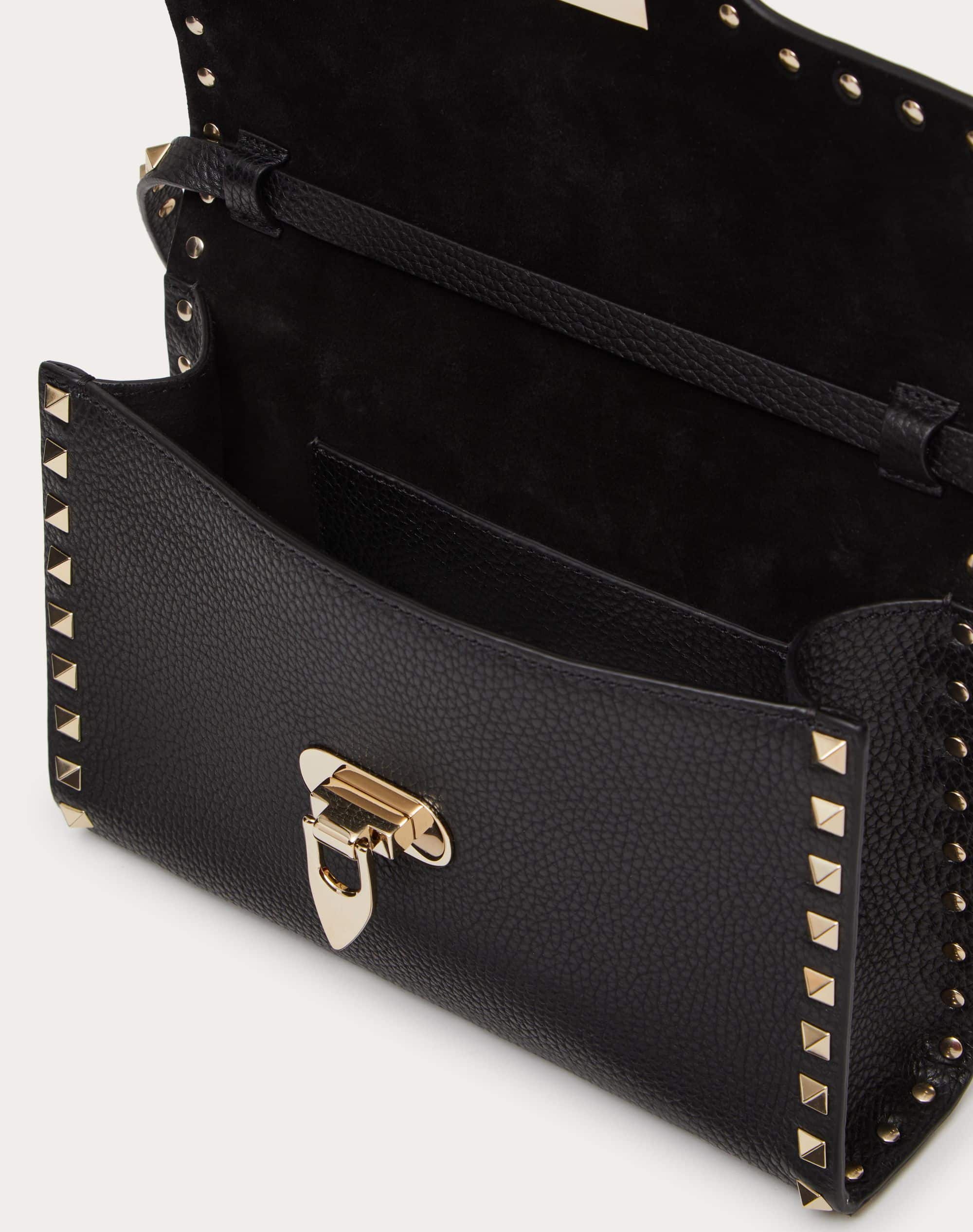 SMALL ROCKSTUD GRAINY CALFSKIN CROSSBODY BAG