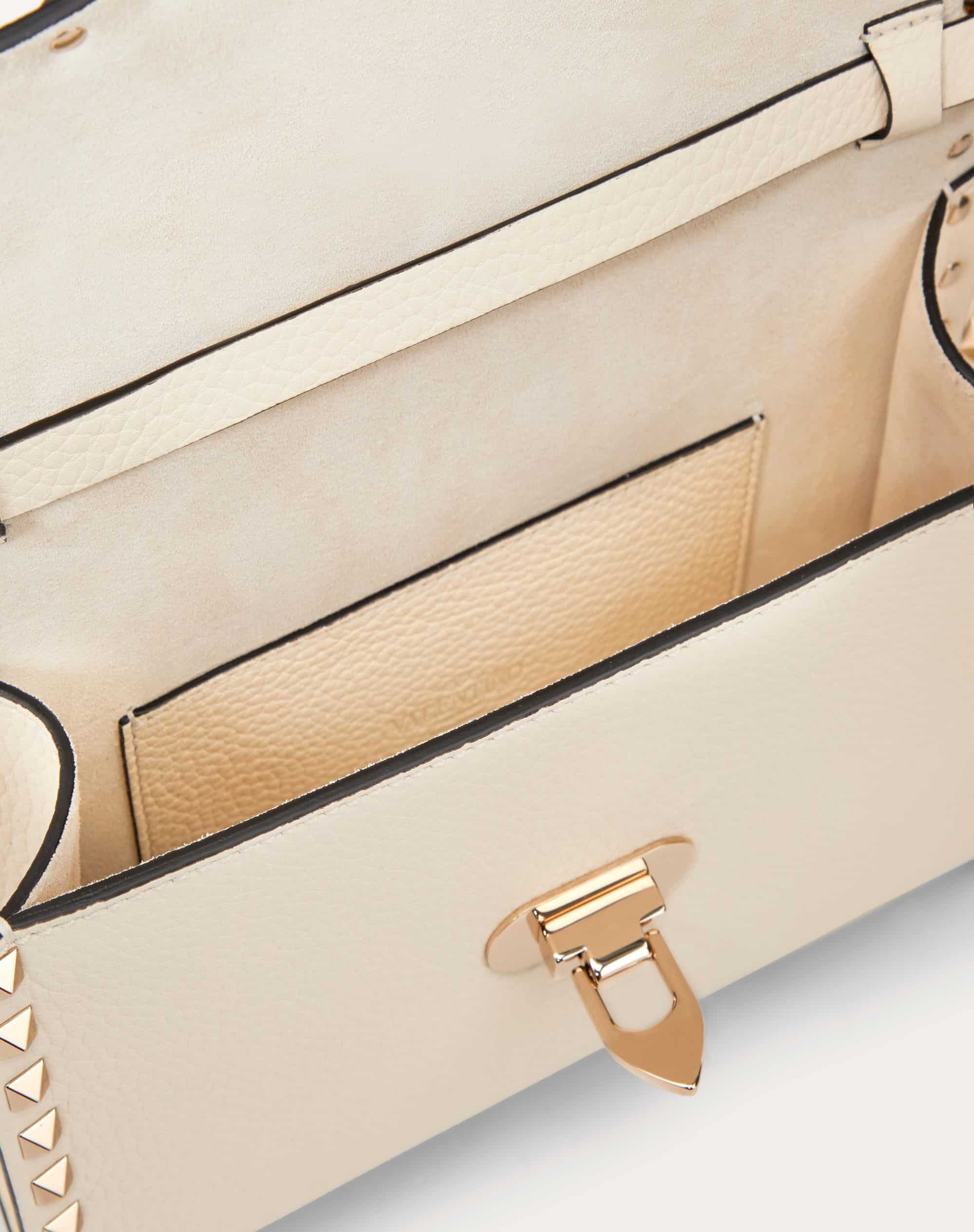 SMALL ROCKSTUD GRAINY CALFSKIN CROSSBODY BAG