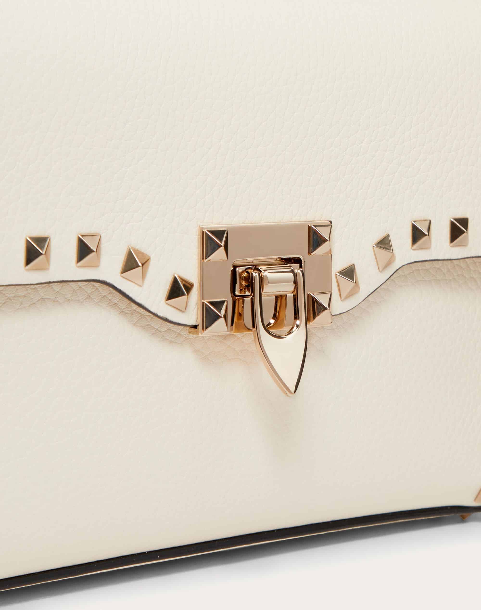 SMALL ROCKSTUD GRAINY CALFSKIN CROSSBODY BAG