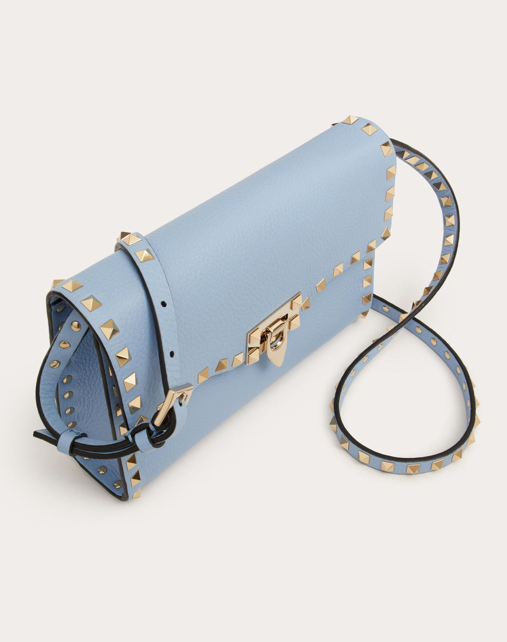 SMALL ROCKSTUD GRAINY CALFSKIN CROSSBODY BAG
