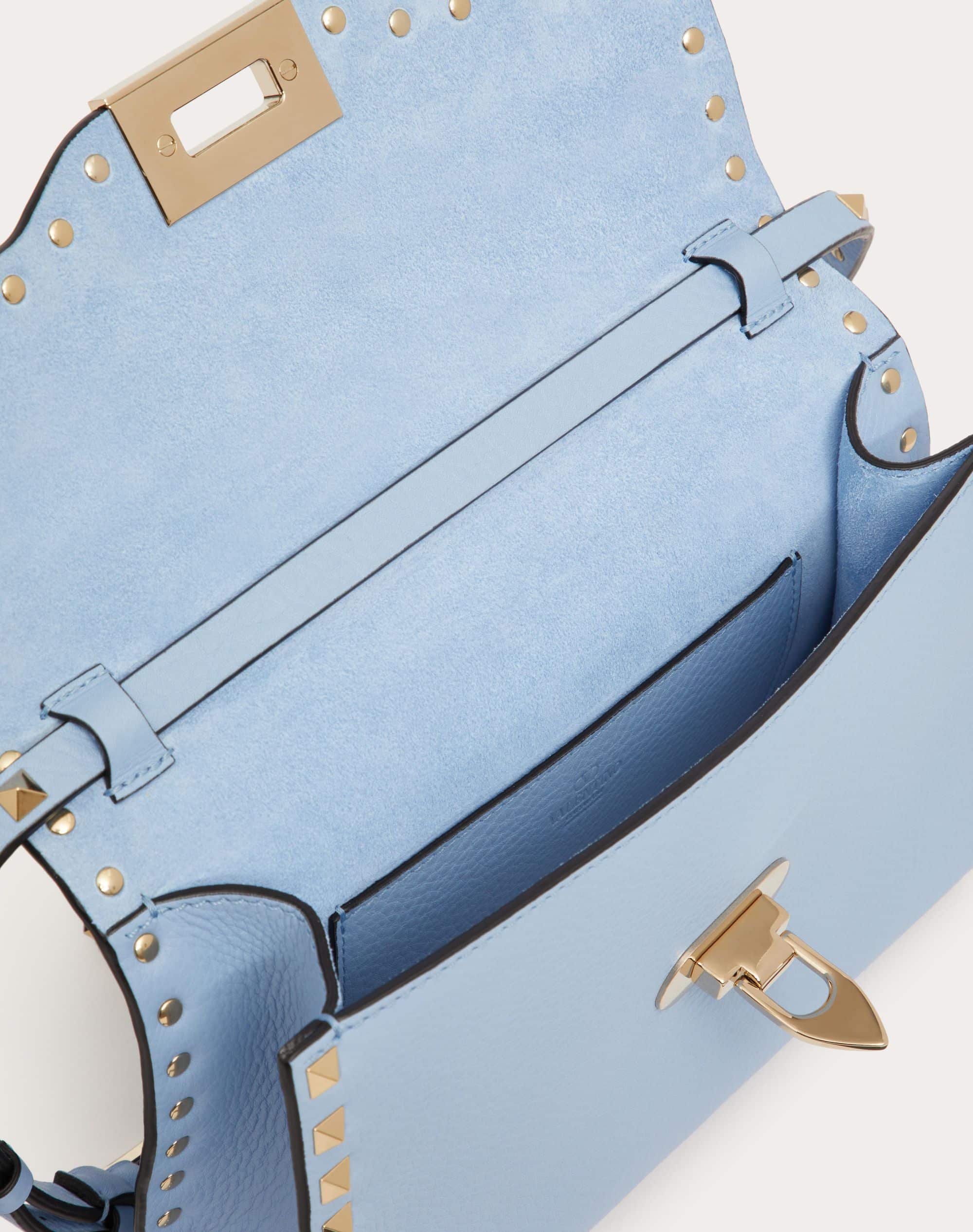 SMALL ROCKSTUD GRAINY CALFSKIN CROSSBODY BAG