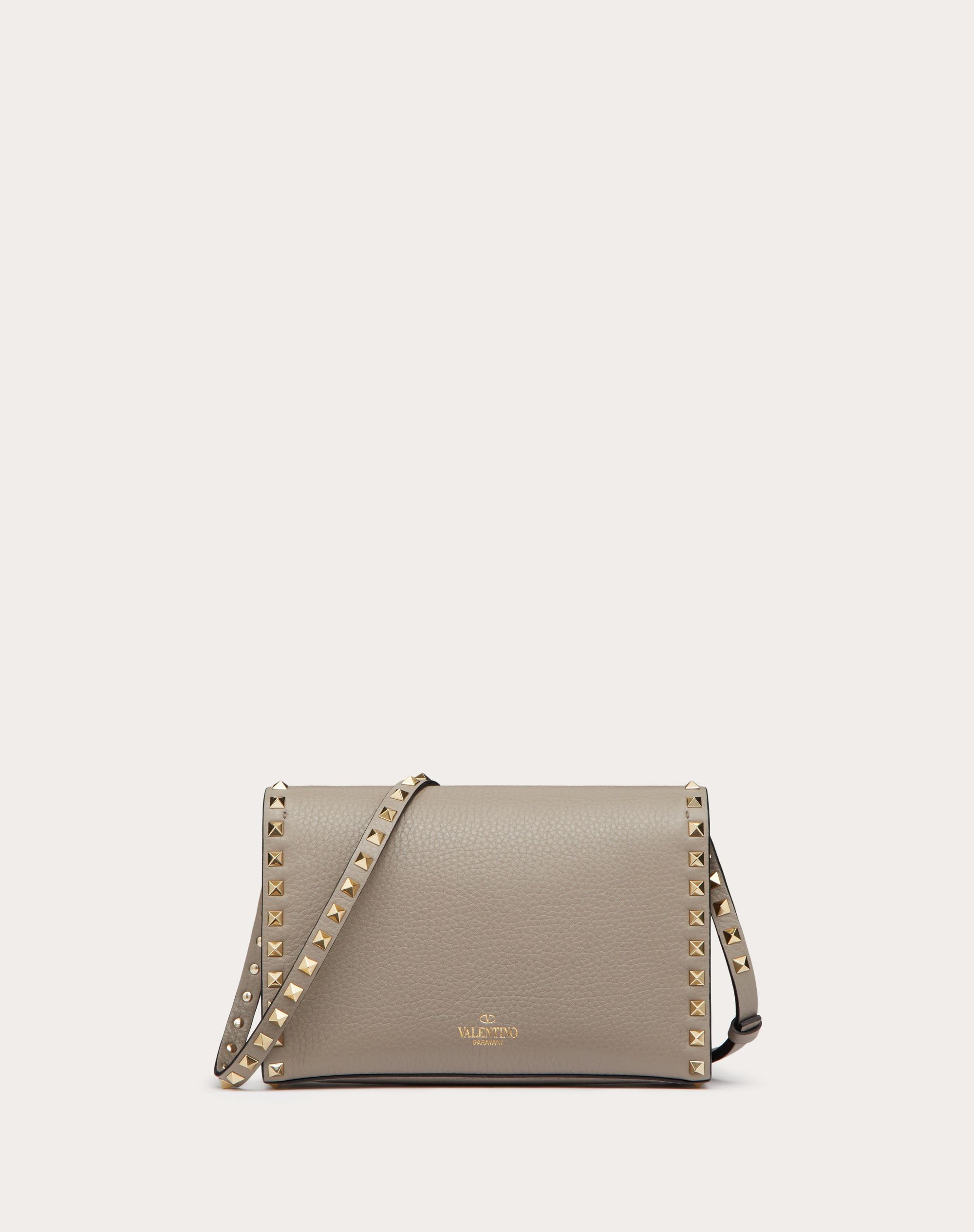 SMALL ROCKSTUD GRAINY CALFSKIN CROSSBODY BAG