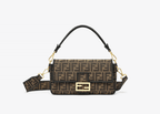 Brown FF jacquard fabric bag