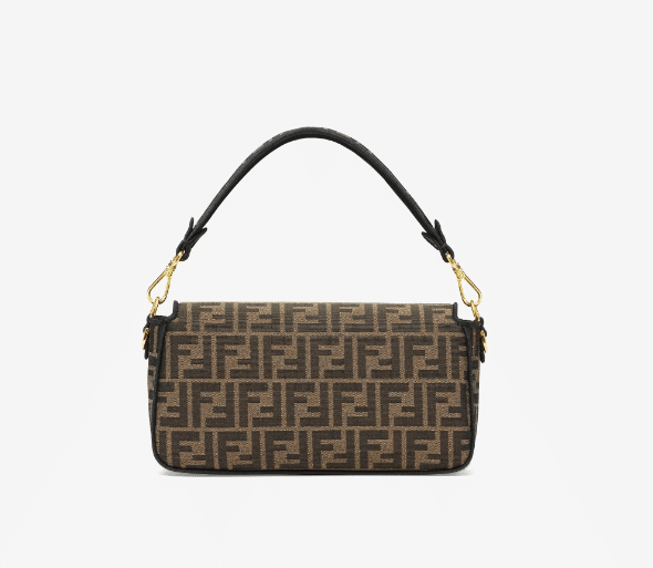 Brown FF jacquard fabric bag