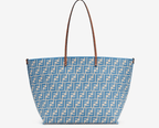 Reversible shopper in Pequin striped and beige FF fabric