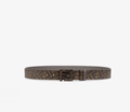 Grey leather reversible belt