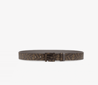 Grey leather reversible belt
