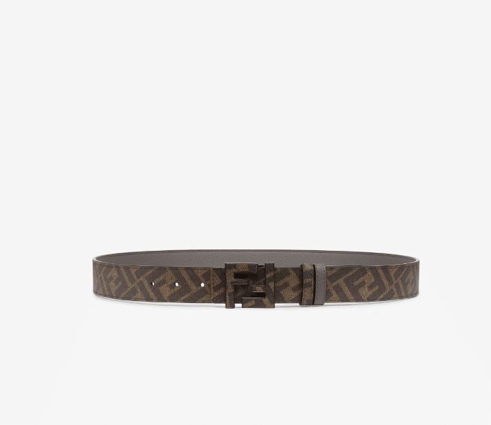 Grey leather reversible belt