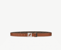 Leather and brown FF reversible belt