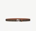 Leather and brown FF reversible belt