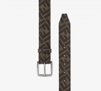 Brown FF fabric belt