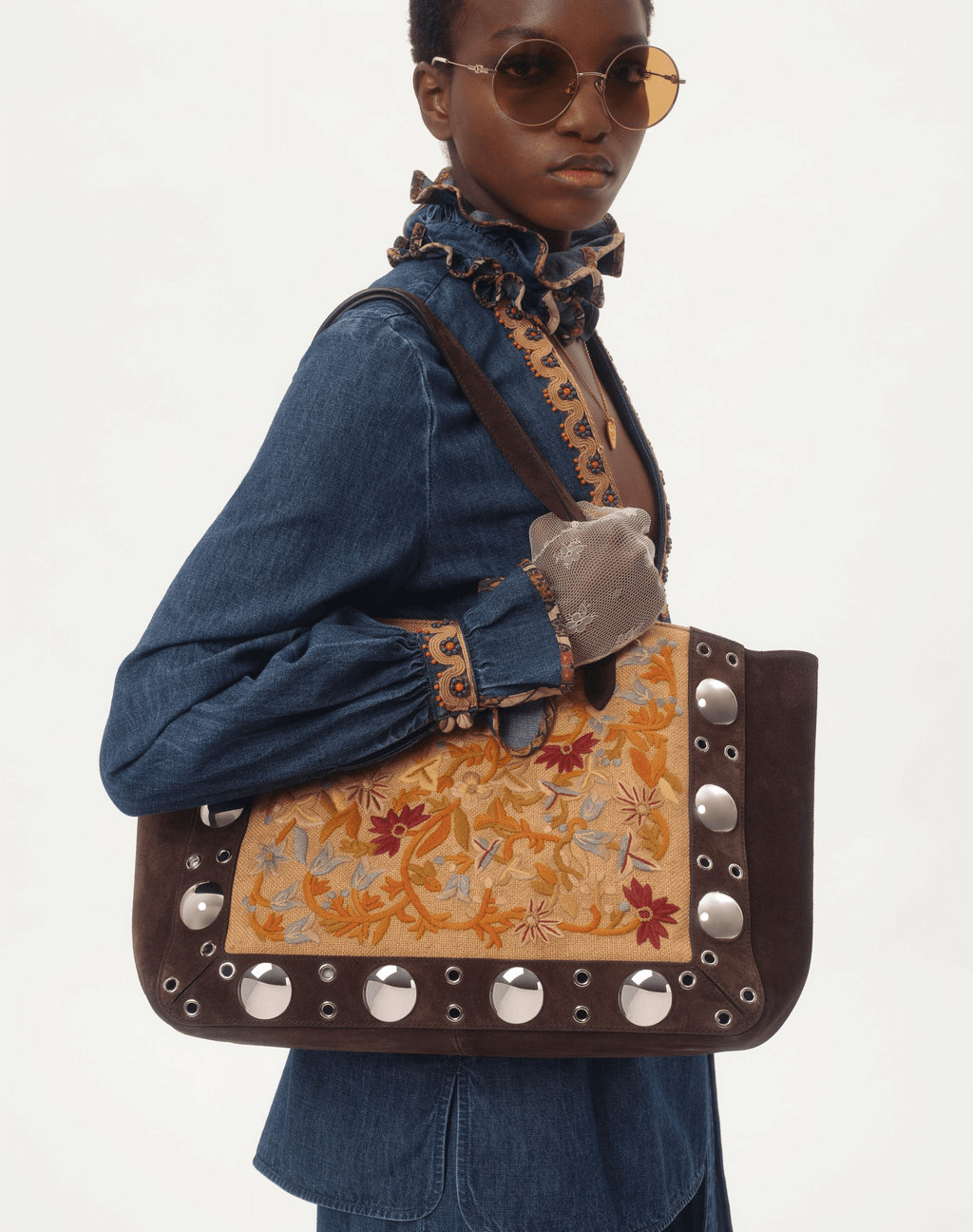 Valentino Garavani Nellcôte Embroidered Shopping Bag